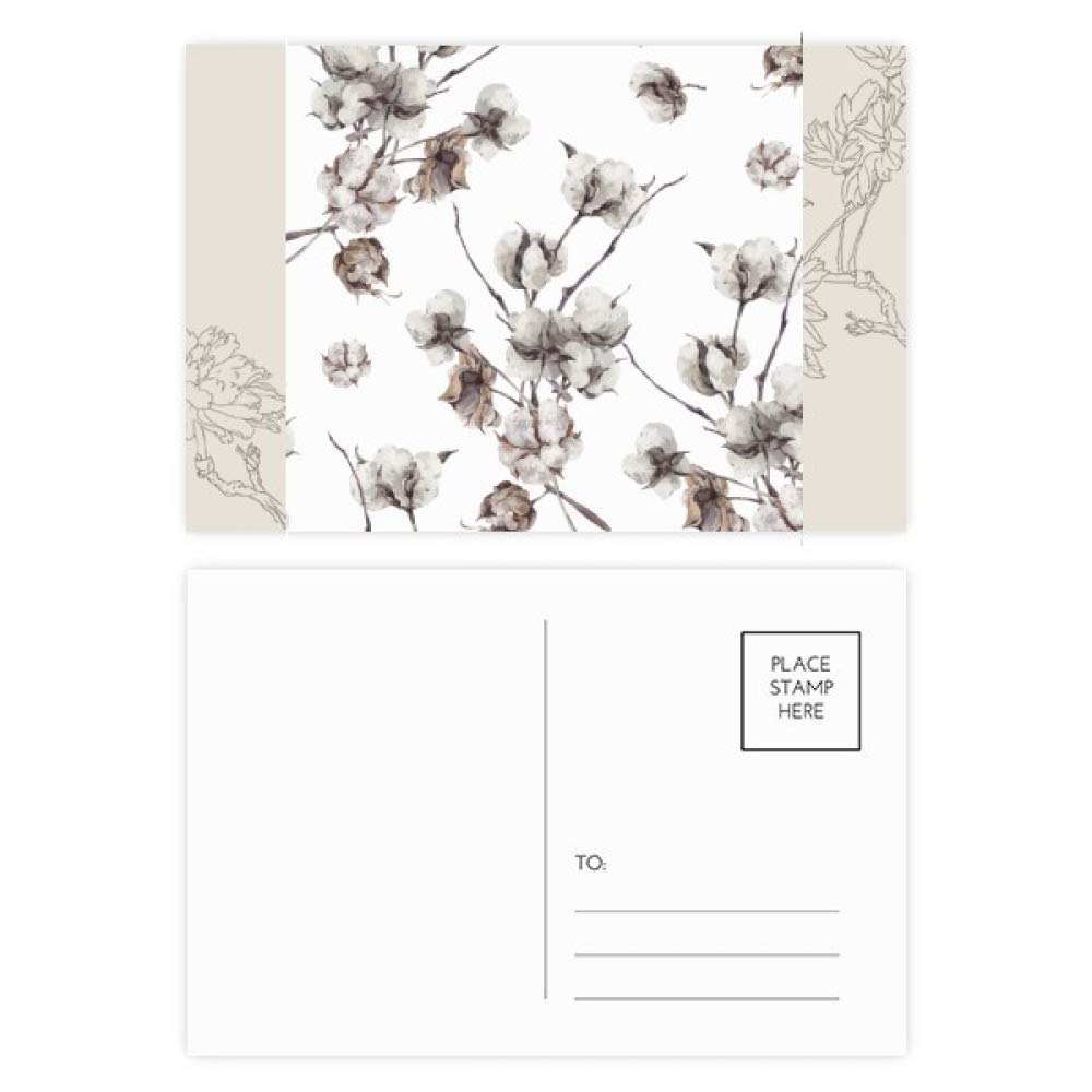Carte postale de fleur set 20pcs fleurs blanches dessin art plante