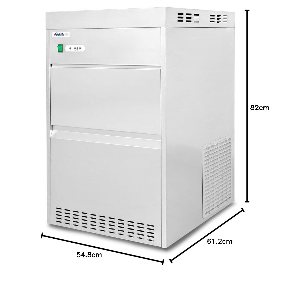 HENDI Flockeneisbereiter, Arktic, mit Eisschaufel, Ablaufschlauch, produktionskapazität: 85kg/24h, fassungsvermögen: 20kg, Eiswürfelmaschine, 230V/430W, 548x612x(H)820mm, Edelstahl