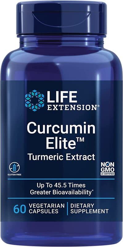 Life Extension, Curcumine Elite, avec Curcuminoïdes, 60 Capsules végétaliennes, Sans Gluten, Végétarien, Sans Soja, Sans OGM