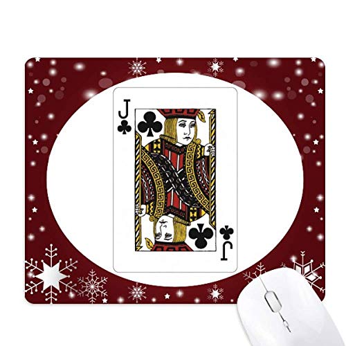 Tapis de souris d'hiver modèle club j pour jouer aux cartes avec flocon de neige