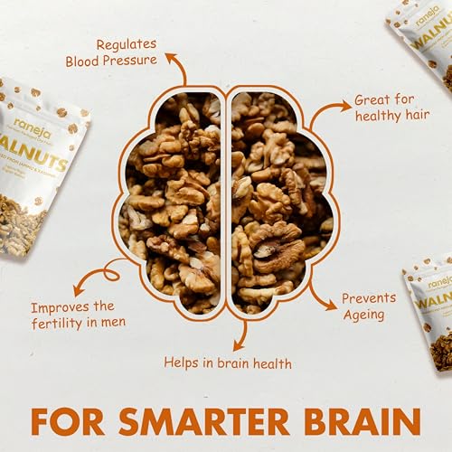 Image of Raneja 100% Natural Pre-mium Quality Large Size Kashmiri Walnut Kernels | 800 gm | Walnuts /Akhrot Without Shell, Dry Fruits, Rich in Proteins & Antiox