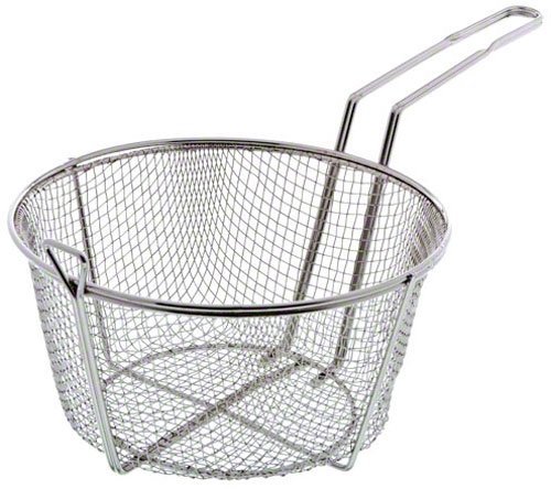 Update International FB-9 Nickel Plated Round Wire Fry Basket, 9-1/2-Inch, Set of 6