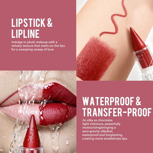 Image of Depuplum Brown Lipstick Gradient Matte Lip Liner Combo for Women