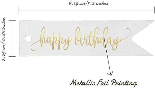 Miniatura 76 de Etiquetas de papel para colgar con texto en inglés «Happy Birthday», 100 unidades Azul,Aqua Blue,Negro -,azul, cerceta (Dark Teal Blue),Rosa