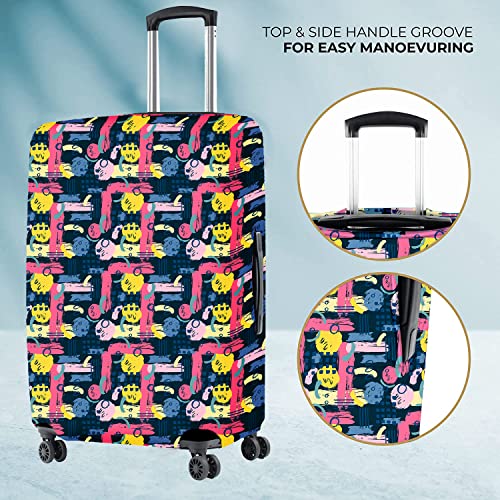 Image of Nasher Miles Polyester 55 (20 Inch) Small Protective Luggage Cover - Brush Design