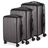 Cj. Malas ABS 3 Pecas P/M/G Rodas 360 - AeroMalas Suécia (Grafite)