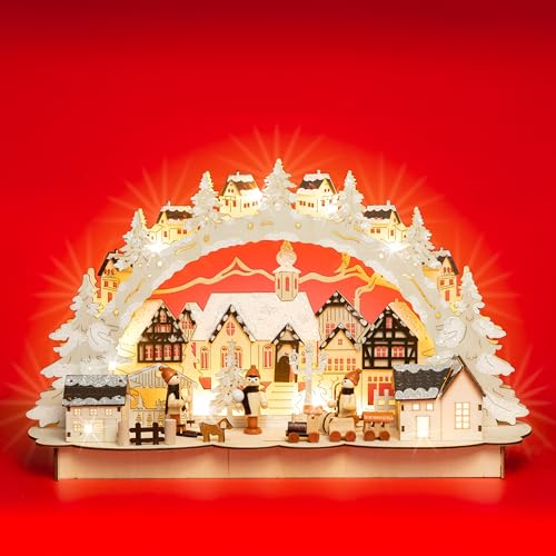 SIKORA LB81 beleuchteter LED Schwibbogen aus Holz