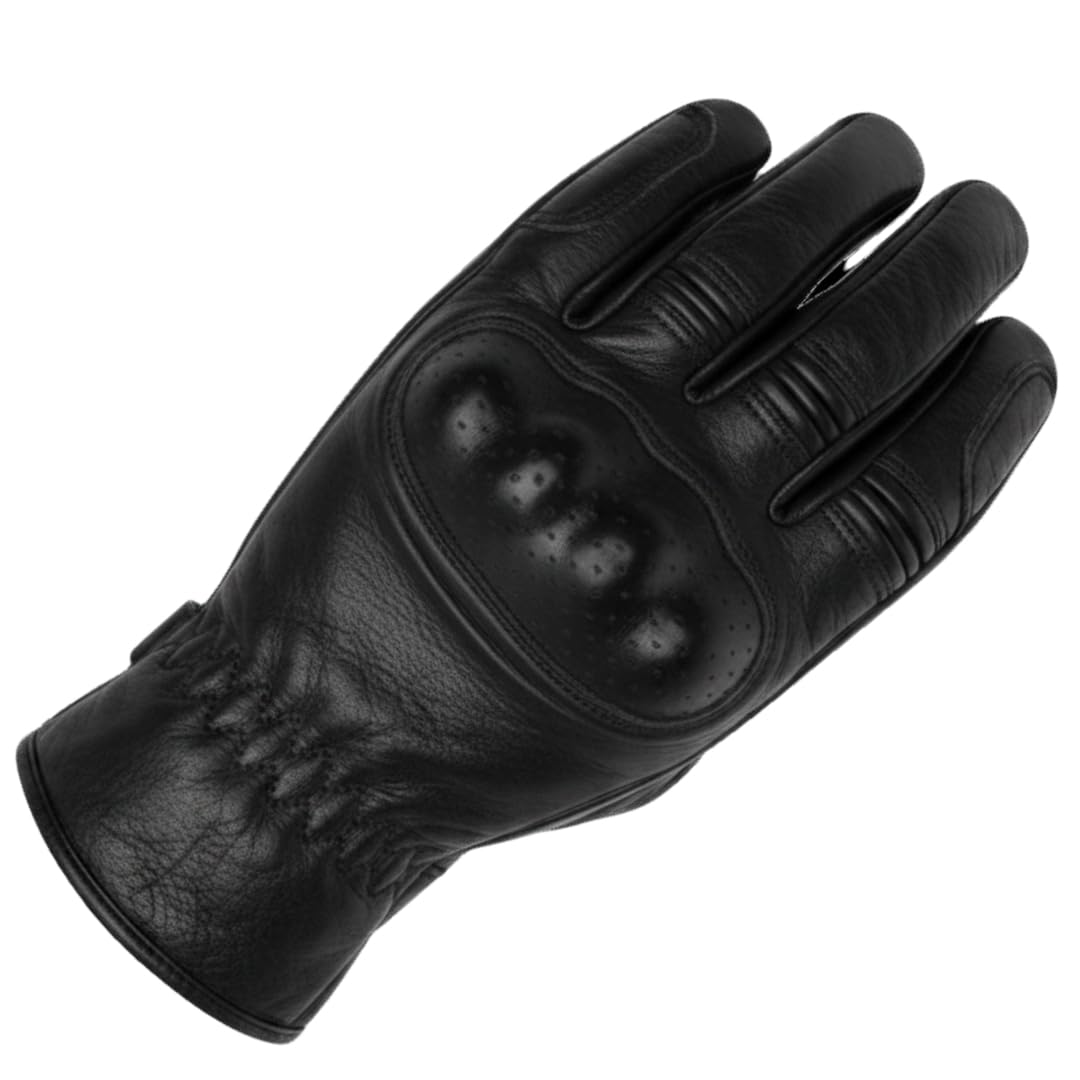 MDM Gants Moto Homme Cuir Véritable Doublés – Coques Rigides Articulations, Chauds pour Temps Frais, Antidérapants, Confort Ergonomique, Gants Motard Route Touring