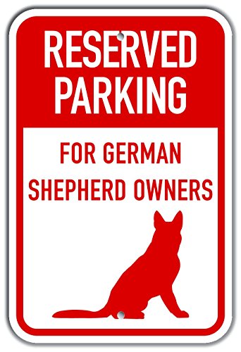 Panneau signalisation Reserved Parking German Shepherd aluminium 30,5x45,7