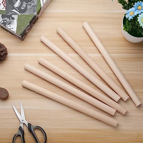 Wooden Dowel Dods Wood Dowels, 8 PCS 19mm x 30cm Round Wooden Sticks for Craft Macrame Dowel - Image 4