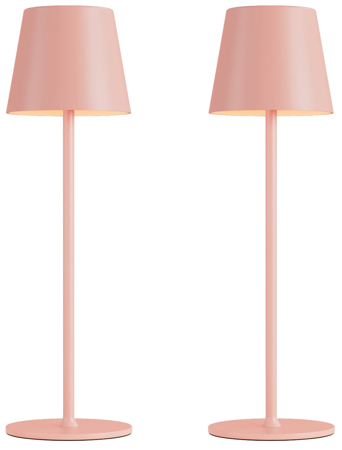 Kakanuo Cordless Table Lamp Rechargeable Pink - KK 2 Pack 5000mAH Battery Operated Lamp for Counter, 3 Color Stepless Dimming Wireless Lamp for Dining Kitchen, Outdoor Patio, Touch Control
