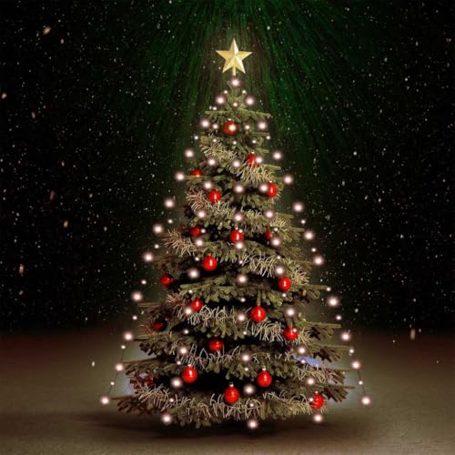 AGANS Christmas Tree Net Lights with 180 Warm LEDs, 70.9 Inches, Indoor and Outdoor Use