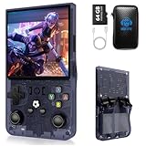 R36S Max, neue verbesserte Version der R36S-Spielekonsole, tragbare Spielkonsole, Linux-System, Open-Source-Linux-System, 64 GB TF-Karte, 15.000 Retro-Spiele, 4 IPS-Display, Retro-Spielekonsole (grau)