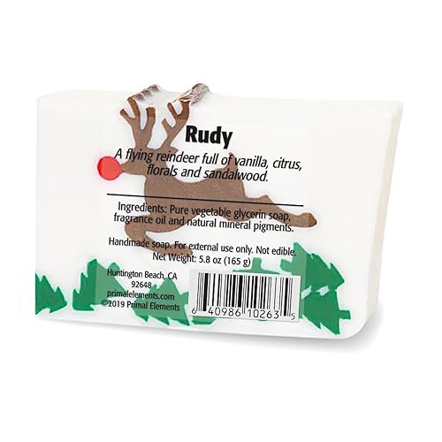 Vista 29 de Primal Elements Jabón de barra de glicerina para Navidad, ayuda a todo tipo de piel, piel sensible, grasa y seca, sin parabenos, veganos, sin