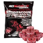 ROSHIELD Brodifacoum 300g (15x20) Maximum Strength Rat Poisoning, Mouse Poisoning, Single-Feed Fast Acting Rat & Mouse Killer, Rat Poison Block Bait - All Weather Bait Station Refill Packs