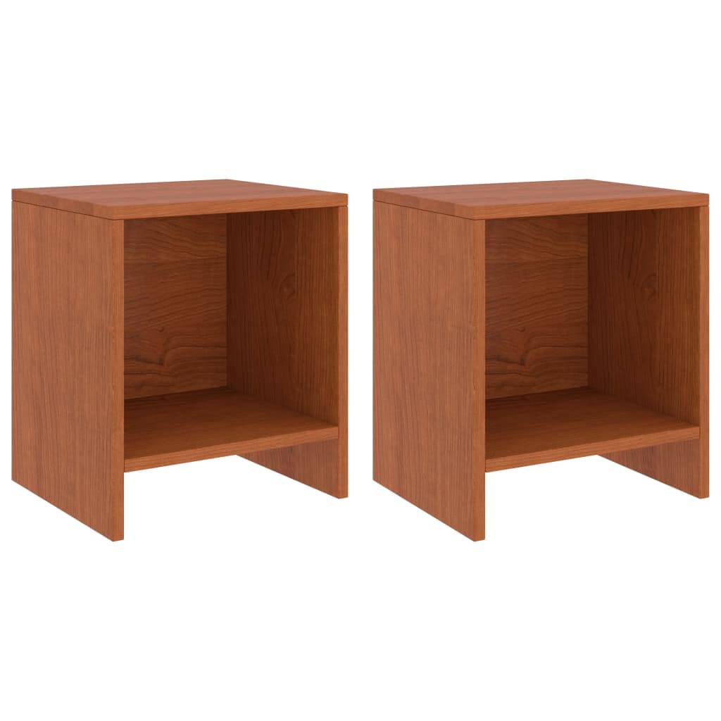 Tavolino Piccolo 3 Ripiani Aperti – Moderno Comodino In MDF E Legno Massello, Marrone Caramello, 30x34x57 Cm - 3