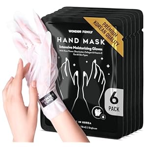 Korean Hand Masks Moisturizing Glove for Dry Hands – Hand Moisturizer Gloves for Women, Men – Hand Therapy Gloves with Collagen, Rose Oil, Shea Butter – White Hydrating Korean Hand Mask Bulk, 6 Pack