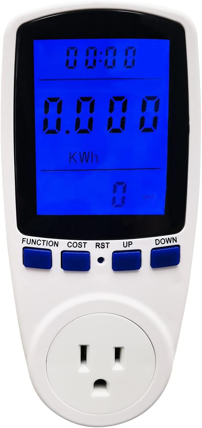 kuman KW48 Electricity Usage Monitor Plug Power Watt Voltage Amps Meter
