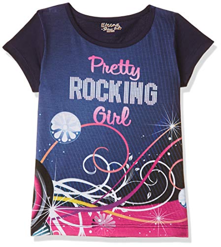 Image of Girl's Regular fit T-Shirt (ESOJG19MS06TOP Grey Melange 3-4 Years)