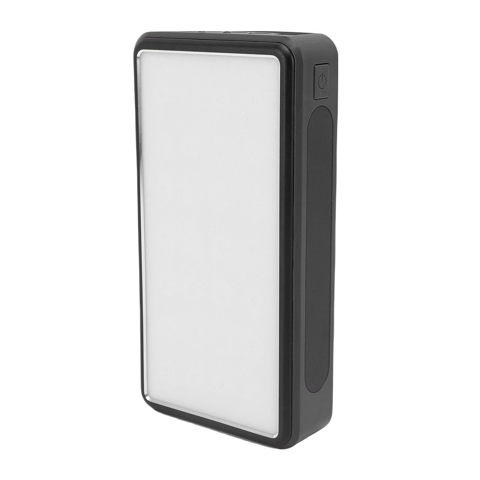 Chargeur Portable avec Banque D'énergie Solaire 50000mAh et Lumière LED pour Les Activités de Plein Air Randonnée en Alliage D'aluminium (Noire)