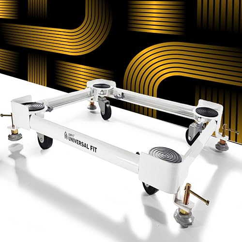 Universal Washing Machine Trolley for 6kg 6.5kg 7kg 8kg & 9kg Fully Automatic Top & Front Loads, Dishwashers & Fridges - 100% Heavy Duty Metal Stand...