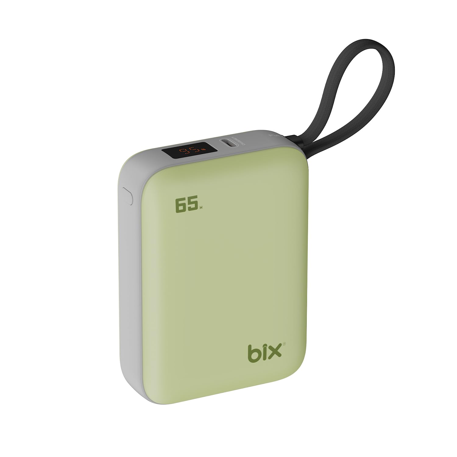 Bix PB120 20000mAh PD 65W Cep Boyu Kompakt Tasarımlı Dijital Göstergeli Powerbank Taşınabilir Süper Hızlı Şarj Cihazı (Yeşil)