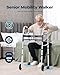 Narrow Walker Folding Upright Walker - with Removable Armrests, 450LBS Heavy Duty, Width & Height Adjustable Narrow Walkers for Seniors, Disabled, Bariatric