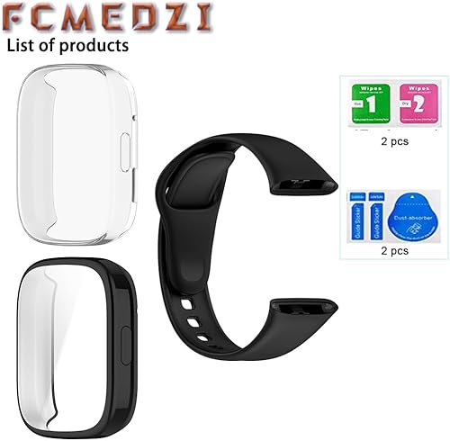Miniatura 7 de FCMEDZI Fundas y correa compatibles con Xiaomi Redmi Watch 3, protector de pantalla, accesorios de reloj inteligente, TPU suave, cobertura completa,