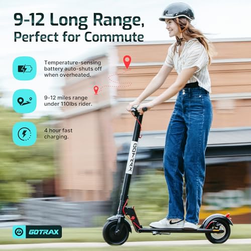 Gotrax GXL V2 Electric Scooter, 8.5" Solid Tire, Max 12 Mile and 15.5Mph Speed Power by 250W Motor, Lightweight 25.95lb, Cruise Control Aluminum Alloy Frame Foldable Commuting Escooter for Adults 13+