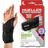 Mueller Fitted Wrist Brace, Black, Right Hand, Small/Medium