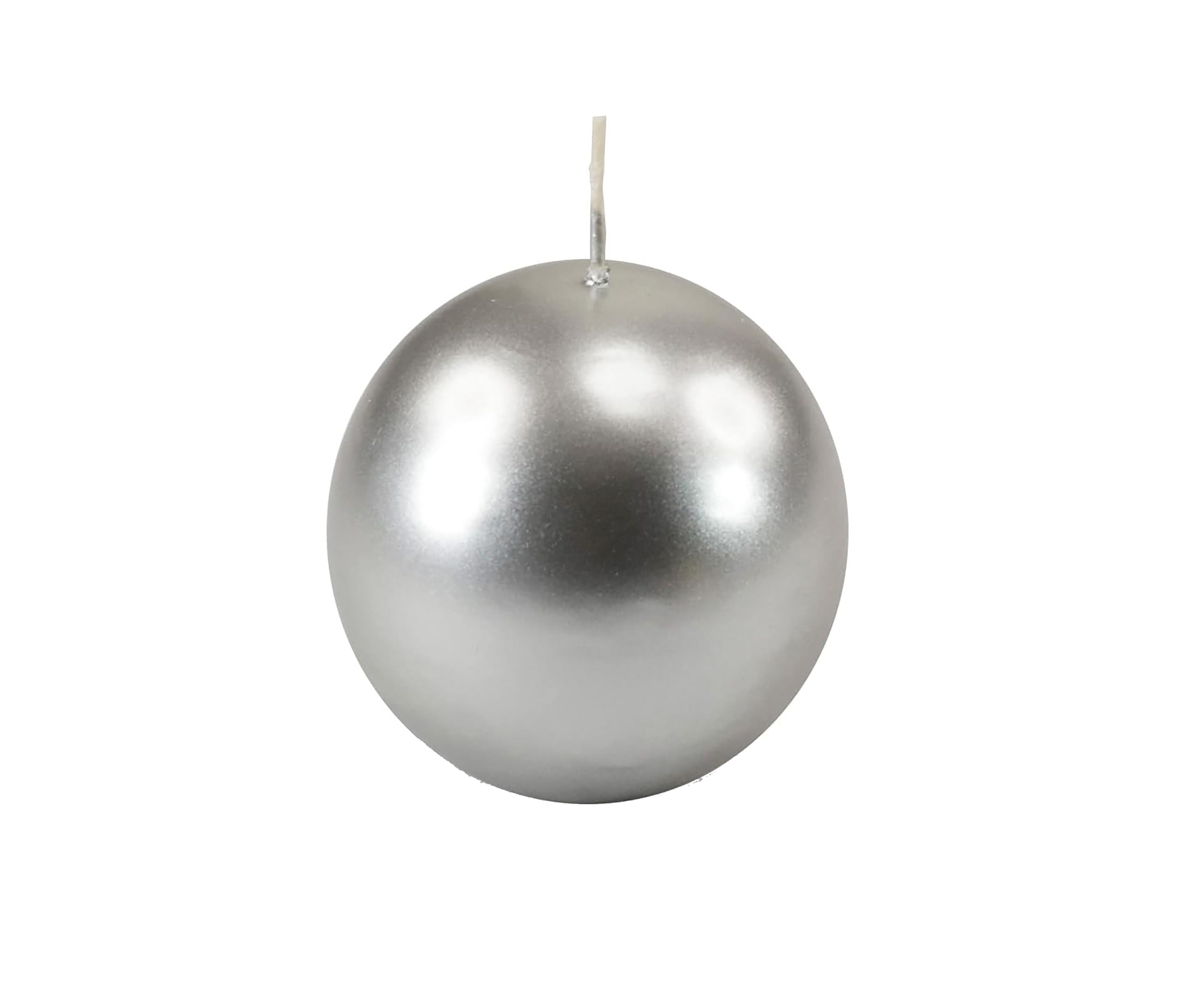 Cereria di Giorgio Risthò Spherical Candles, Wax, Silver, 6 x 6 x 6 cm, Pack of 6