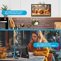 Feihe 15.6 inch Small Kitchen TV with ATSC Tuner/HDMI/USB/AV, Built-in TV Steel Stand and Remote Control for Bedroom,RV,Camping,Outdoor or Office — image 5