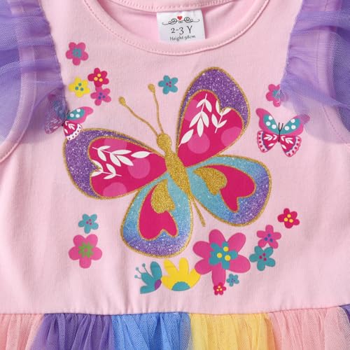 DXTON Girls Summer Dresses Tutu Short Sleeve Party Casual Outfits Tulle Dress 3-12 Years3