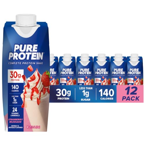 Pure Protein Strawberry Protein Shake, 30g Complete Protein,...