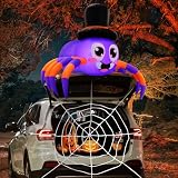 Trunk or Treat Car Decorations Kit 5ft Inflatable Spider with Built-in LEDs