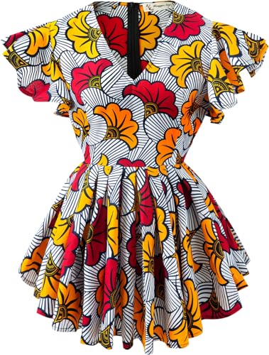 Women's African Print Blouse Ankara Tribal Top Kente Wax Tops