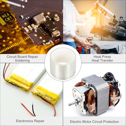 Image of uxcell Clear Heat Tape, 2 Rolls 100mmx33m 108ft High Temperature Heat Resistant Tape for Sublimation,Heat Vinyl Press,Heat Transfer, Circuit Board, No Residue