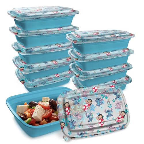 Disney Stitch Meal Prep Containers 20-Piece 33.8oz Freezer Safe
