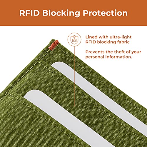 Allett Id Wallet, Cala Green | Nylon, Rfid Blocking | Slim Minimalist Bifold Wallet, Water Resistant, Durable, Thin, Front Pocket | Holds 4-12+ Cards, Cash | Made In The Usa #TOP2