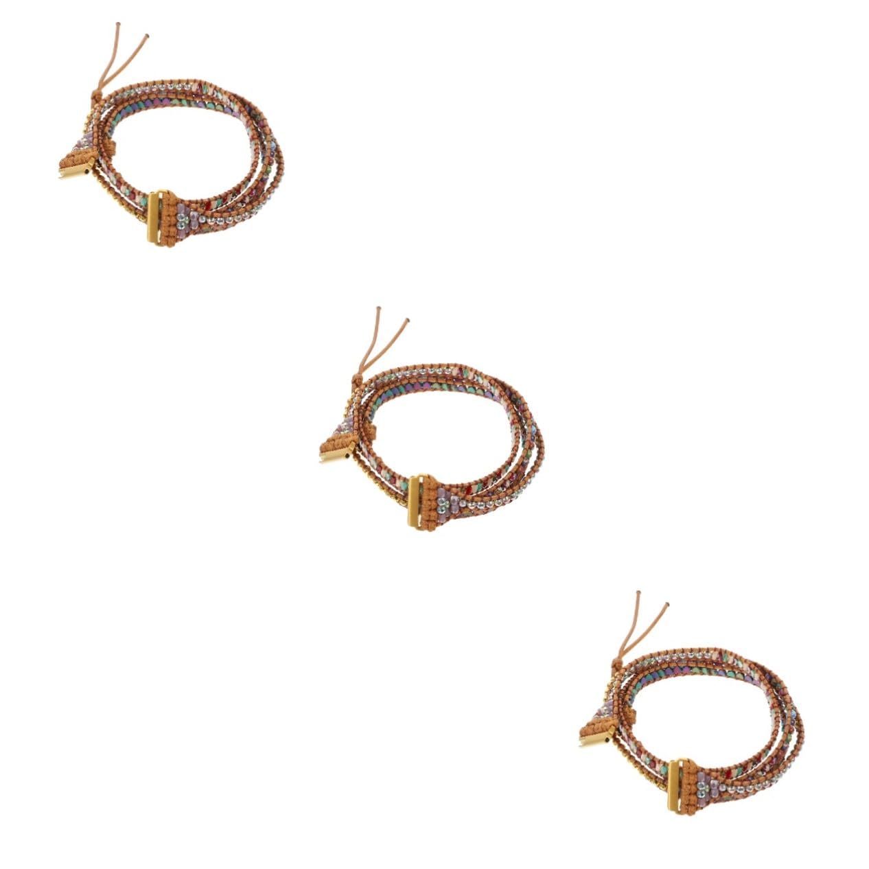 DOITOOL Lot De 3 Bracelets De Montre De Luxe Confortables Tissés En Pierre Naturelle