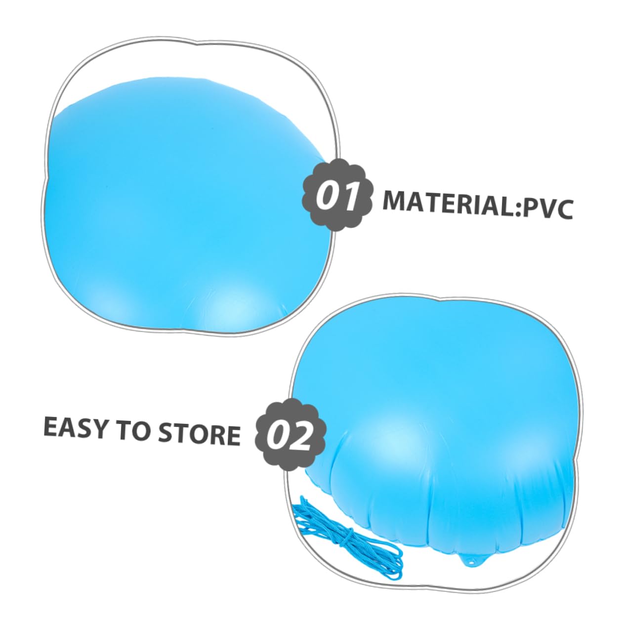 Toyvian 2pièces Coussins Gonflables pour Piscine Hors Sol Protection Ronde Usage Hivernage Et Confort Été Résistant Et Imperméable