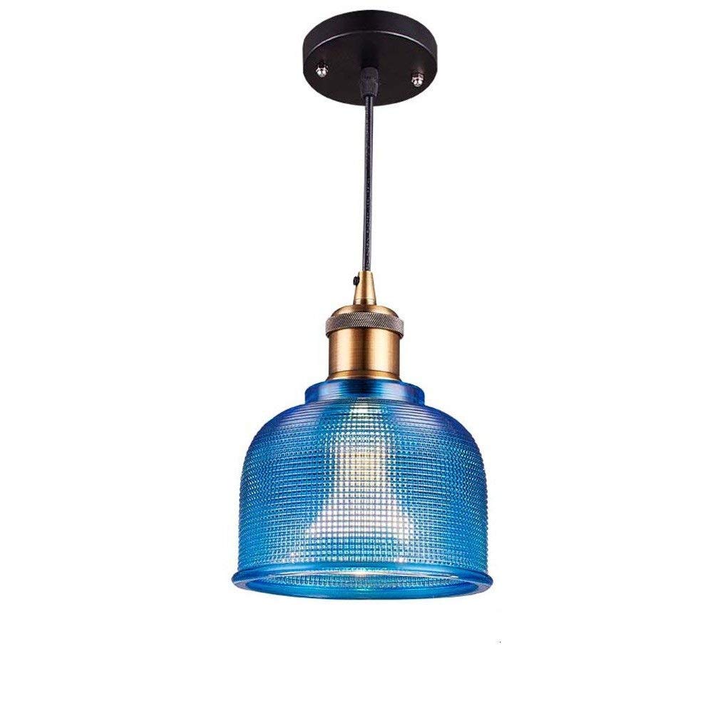Chandelier suspendu en verre bleu E27 au design scandinave moderne pour bar