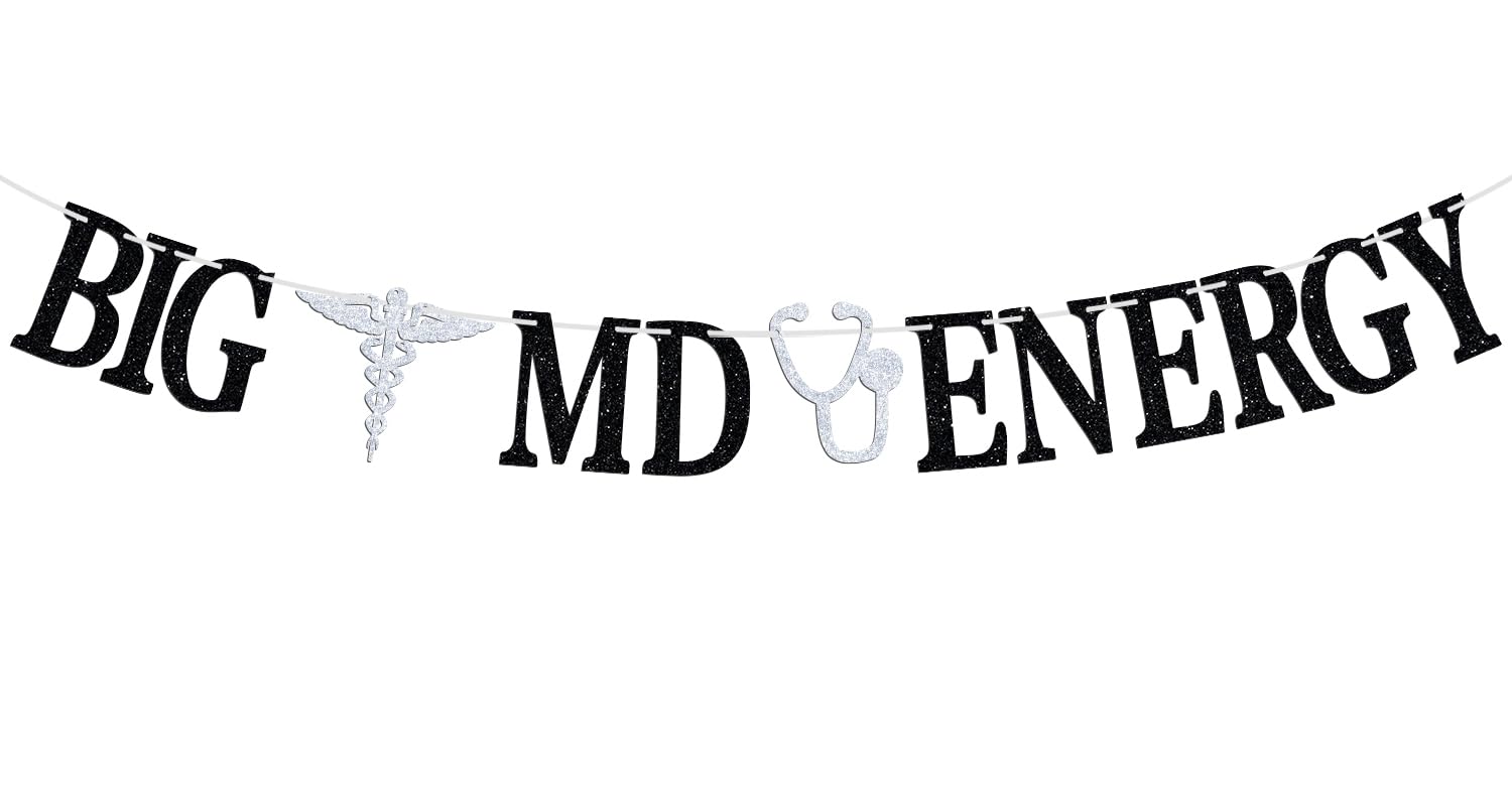 Big MD Energy Banner, Congrats Medical Doctor/Future Doctor, Medical School/College Graduation Party Decorations Supplies