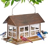 IWNTWY Bird Feeders, Heavy Duty Metal Bird Feeder for...