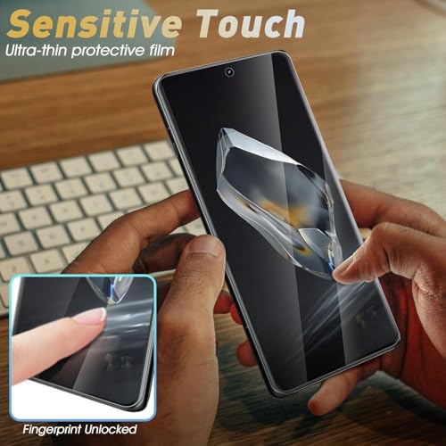 Image of Uyiton Privacy Screen Protector for - (6.8 inch Curved Display) | Anti-Spy HD Clear Flexible Film | Bubble-Free Easy Installation Kit | Scratch Resistant | Case Friendly (Pack of 2) (Oneplus 12)