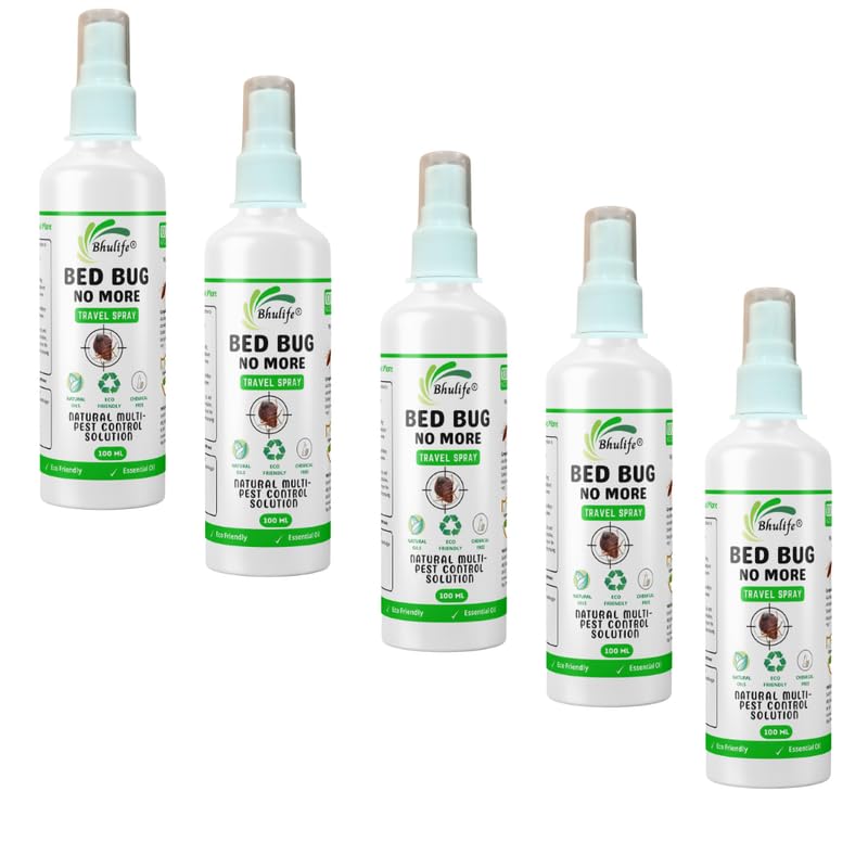 Bhulife New Advance Bed Bug Killer Spray | Travel Friendly Pack | Khatmal Spray 100MLx5