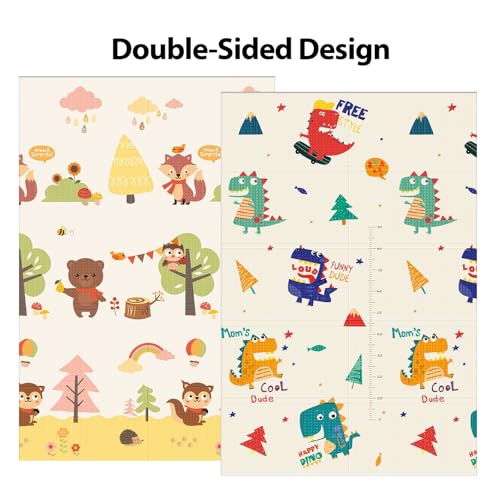Image of XVISHX Baby Play Mat, 74 x 50 Inch Play Mat Perfect for Use Baby Playpen, Foldable Baby Foam Playmat for Floor, Portable Waterproof Activity PlayMats for Babies, Infants and Toddlers