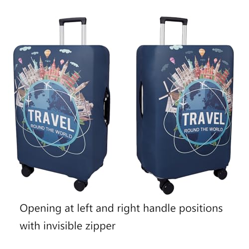 Image of WUJIAONIAO Travel Luggage Cover Spandex Suitcase Protector Washable Baggage Covers (S (for 18-20 inch luggage), TRAVEL)