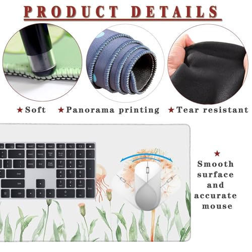 Tapis souris gamer large à bords cousus et surface étanche imperméable