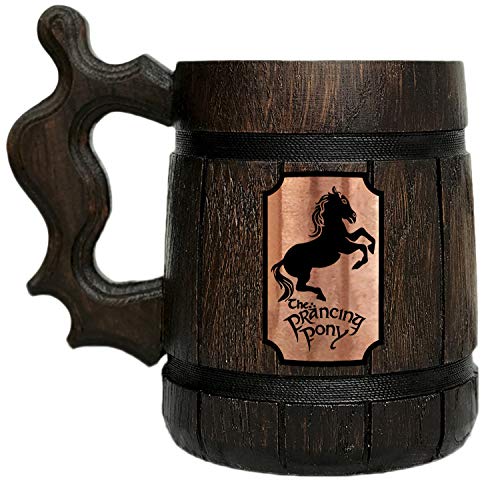 Prancing Pony Mug. Wooden Beer Mug. Lord of the Rings Gift. Hobbit Mug. Prancing Pony Pub Inspired Tankard. Wooden Beer Steins. LOTR Gift. Beer Tankard #95/0.6L / 22 ounces